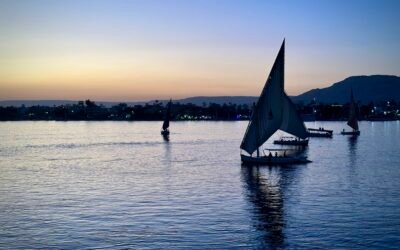 Feluca on the Nile River in Luxor Egypt Feluca on the Nile River in Luxor Egypt
