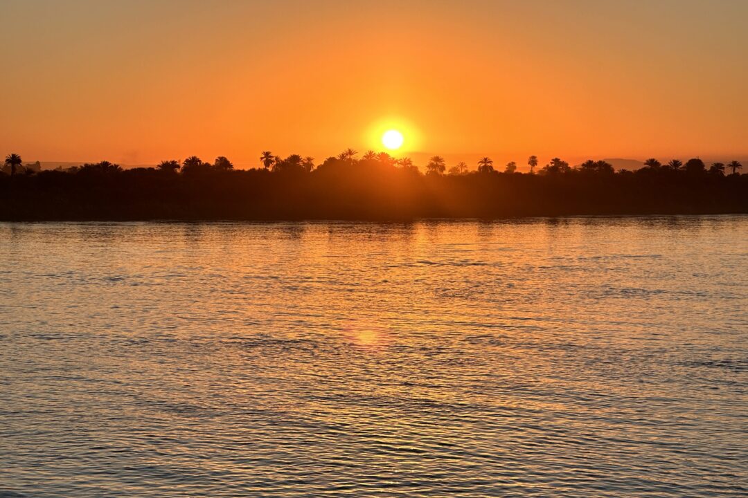 Sunrise over the Nile River in Egypt