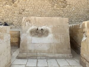Two small viewing holes in the stone wall of Djoser’s serdab chamber at Saqqara