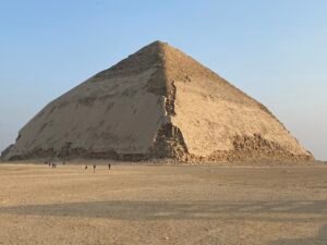 Bent Pyramid of Sneferu rising from the desert at Dahshur with its distinctive change in slope