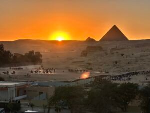 Giza Plateau Pyramids Sunset Egypt Christian Tours