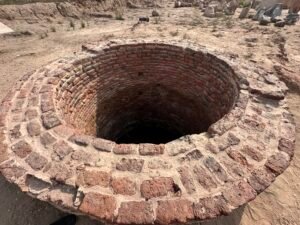 Circular red-brick Roman well at Tell Basta, ancient Bubastis, in Zagazig in Egypt's eastern Nile Delta