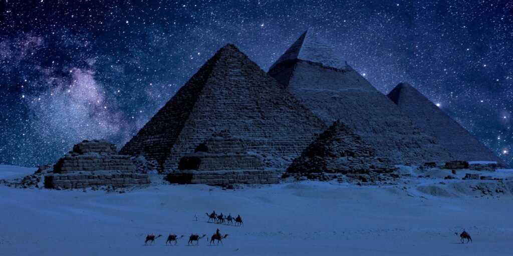 Egypt Pyramids Night Sky
