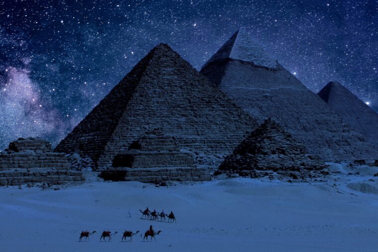 Egypt Pyramids Night Sky