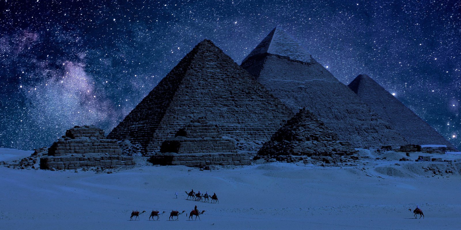 Egypt Pyramids Night Sky