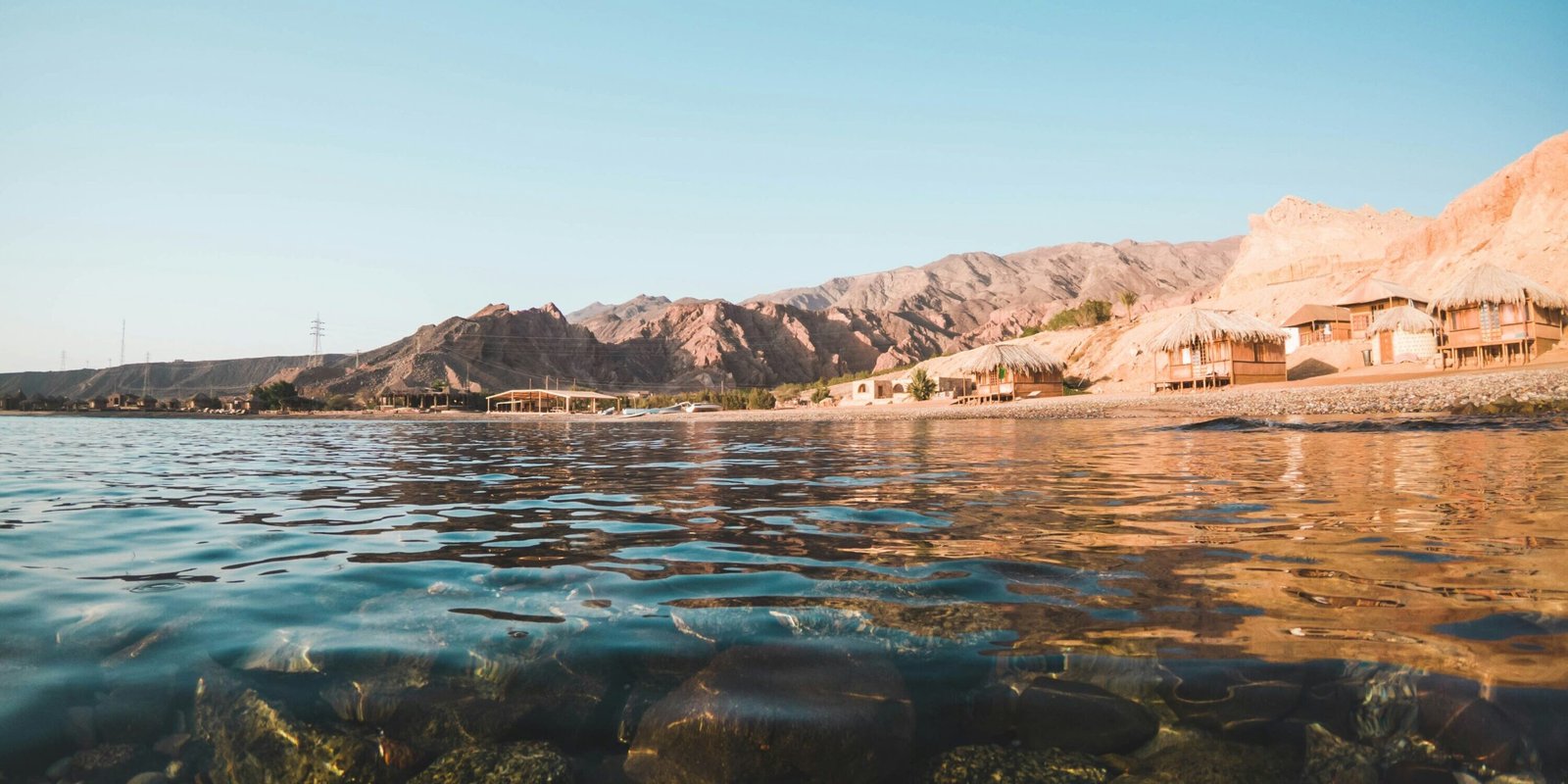 Nuweiba shoreline on the Gulf of Aqaba in Sinai, Egypt, one of the proposed locations for the biblical Red Sea crossing