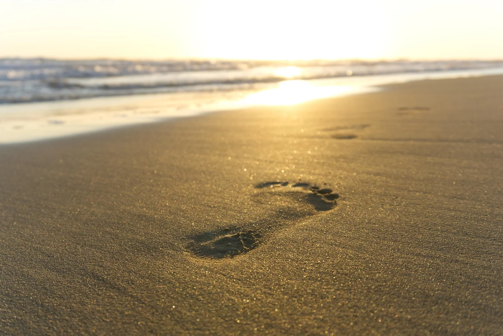 Footprints in desert sand